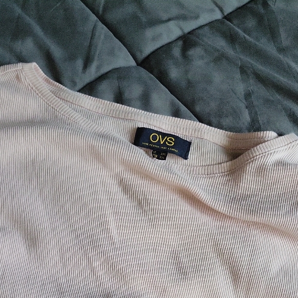 Pink Ribbed Long Sleeve Blouse - Picture 3 of 5